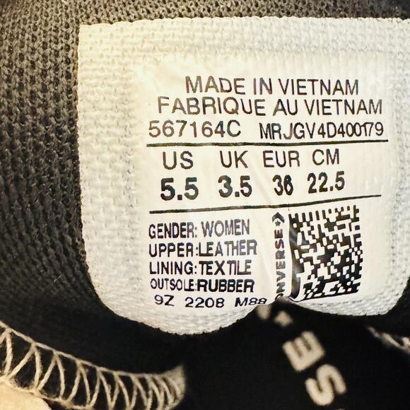 Converse Shoes Womens 5.5 Black Leather Chuck Taylor All Star High Top Sneakers - Picture 11 of 12